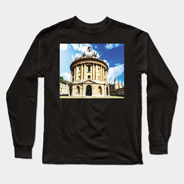 Oxford town in England watercolour effect Long Sleeve T-Shirt by gezwaters